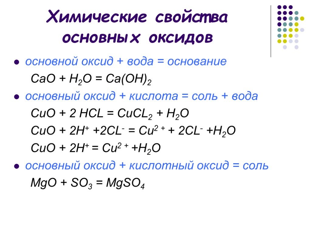 Уравнение реакции между кислотой и основанием. Химические свойства оксидов как составить уравнение. Химические свойства основных и кислотных оксидов. Основные оксиды химические свойства. Свойства кислотных основных оксидов оснований.