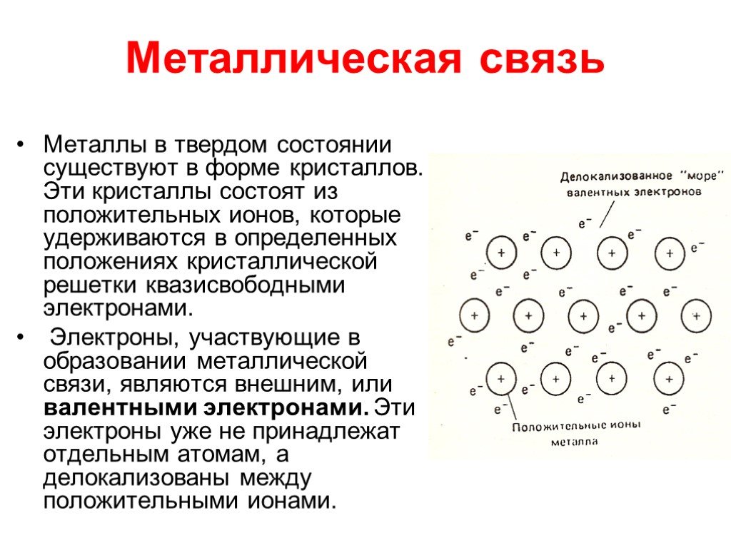 Металлическая связь имеется в веществе