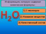 2) Название вещества. 3) Качественный состав