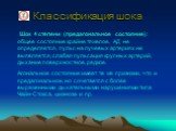 Шок 4 степени (предагональное состояние): общее состояние крайне тяжелое, АД не определяется, пульс на лучевых артериях не выявляется, слабая пульсация крупных артерий, дыхание поверхностное, редкое. Агональное состояние имеет те же признаки, что и предагональное, но сочетается с более выраженными д