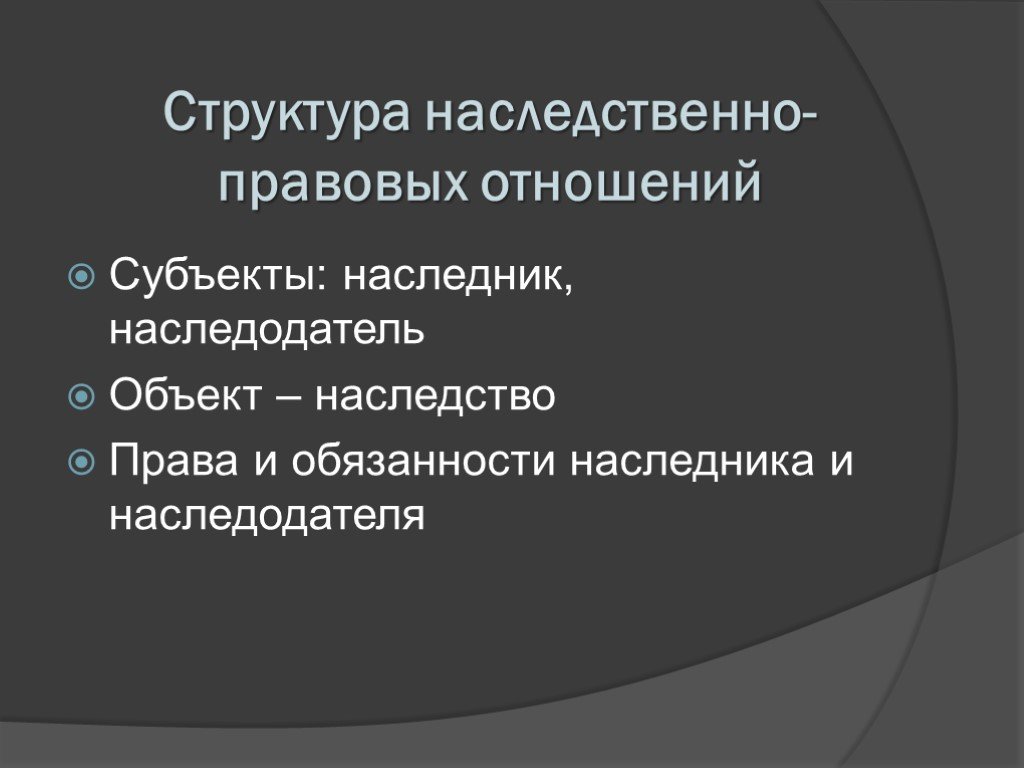 Субъекты наследования схема