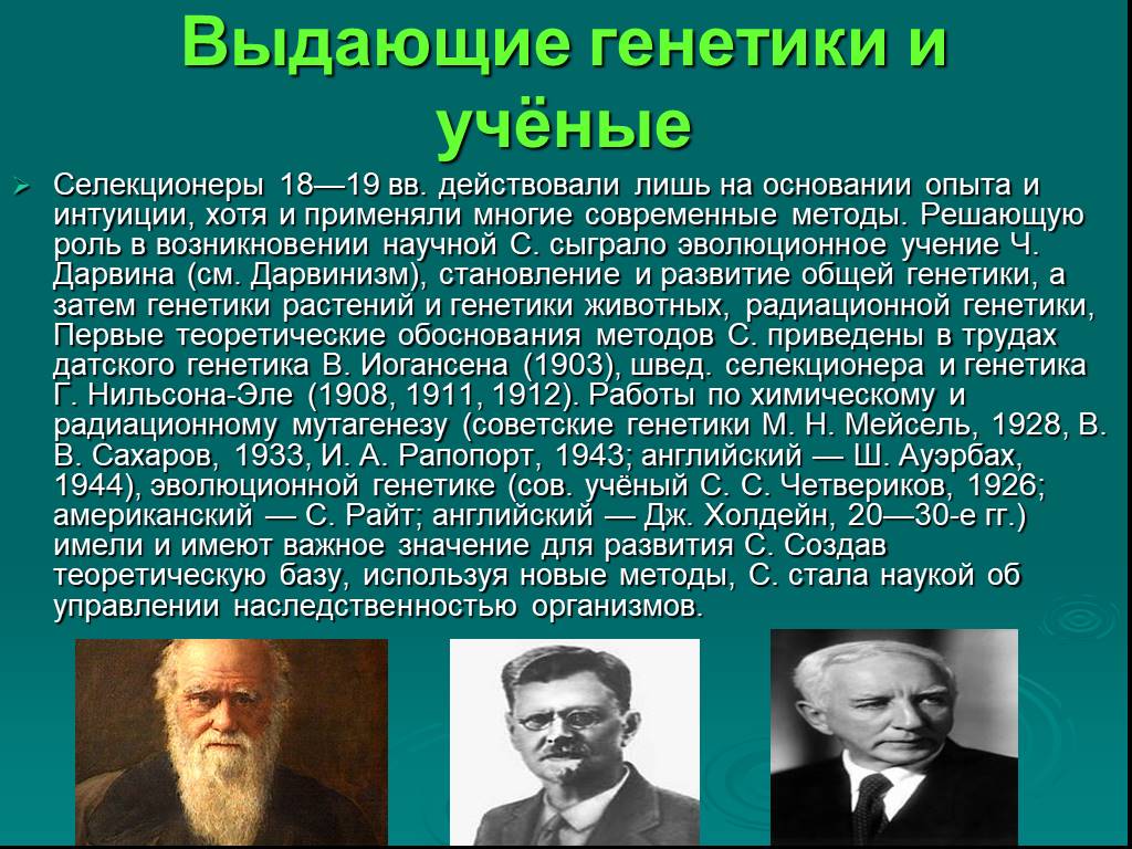 История развития генетики презентация