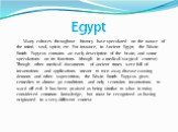 Egypt. Many cultures throughout history have speculated on the nature of the mind, soul, spirit, etc. For instance, in Ancient Egypt, the Edwin Smith Papyrus contains an early description of the brain, and some speculations on its functions (though in a medical/surgical context). Though other medica