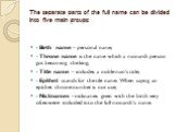 The separate parts of the full name can be divided into five main groups: - Birth name – personal name; - Throne name is the name which a monarch person got becoming the king; - Title name – includes a noble man’s title; - Epithet stands for the tile name. When saying an epithet throne number is not