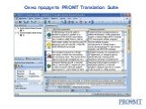 Окно продукта PROMT Translation Suite