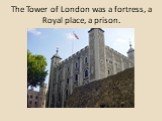 The Tower of London was a fortress, a Royal place, a prison.