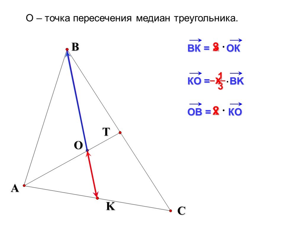 Пересечение медианы и высоты треугольника