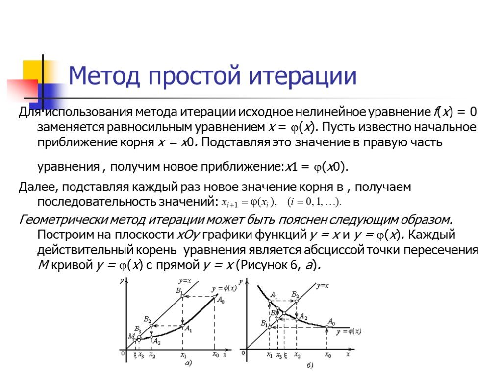 Метод итераций c. Метод простой итерации нелинейных уравнений. Метод простых итераций для решения нелинейных уравнений. Метод простых итераций для нелинейного уравнения формула. Решение уравнения методом простой итерации.