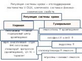 Регуляция системы крови – это поддержание постоянства V ОЦК, клеточного состава и физико-химических свойств. Нервная Гуморальная. Регуляция системы крови. Гипоталамус – главный подкорковый центр кроветворения. через симпатический отдел ВНС гипоталамус стимулирует эритропоэз (кроветворение), ч/з ПС –