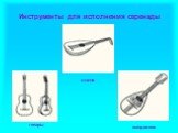 Инструменты для исполнения серенады. лютня мандолина гитары