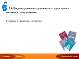 14.Видом административного проступка является нарушение Правил проезда в метро Трудовой дисциплины Учебной дисциплины Авторского права