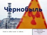 Подготовила Герасименко Карина СЗШ № 80 2014 г. Чернобыль. Никто не забыт ничто не забыто…