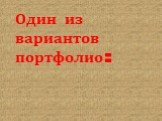 Один из вариантов портфолио: