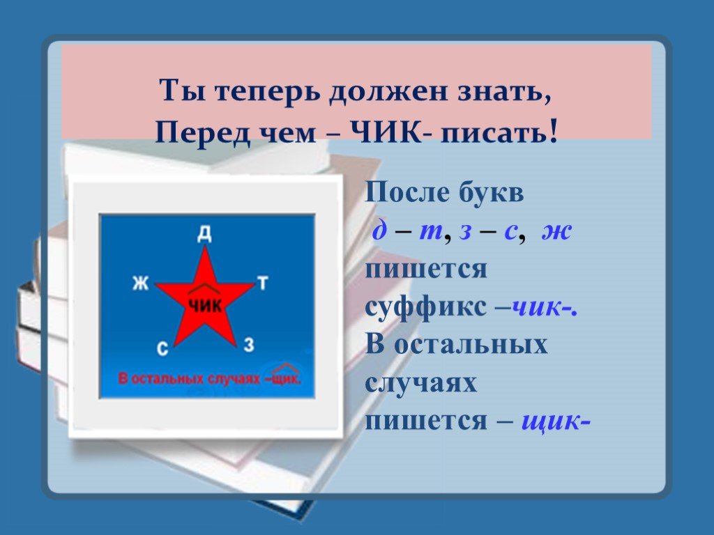 Правописание суффиксов чик щик 5 класс презентация