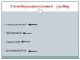 Словобразовательный разбор. завидовавший обидевший Заросший раскаявшийся