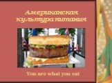 Американская культура питания. You are what you eat