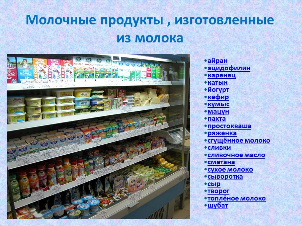 Проект по технологии на тему молочные продукты