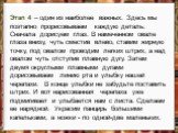 Этап 4 – один из наиболее важных. Здесь мы поэтапно прорисовываем каждую деталь: Сначала дорисуем глаз. В намеченном овале глаза внизу, чуть сместив влево, ставим жирную точку, под овалом проводим легких штрих, а над овалом чуть отступив плавную дугу. Затем двумя округлыми плавными дугами дорисовыва