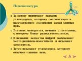 Номенклатура. За основу принимают название углеводорода, которому соответствует в рассмотренном соединении самая длинная цепь. Эта цепь нумеруется, начиная с того конца, к которому ближе радикал-заместитель. В названии вещества цифрой показывают место радикала-заместителя и называют заместитель. Зат