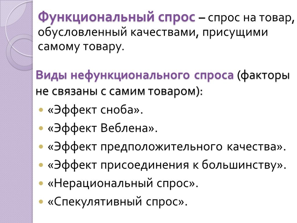 Функциональный и нефункциональный потребительский спрос. Функциональный спрос. Виды нефункционального спроса. Функциональный и нефункциональный спрос. Эффект предположительного качества.