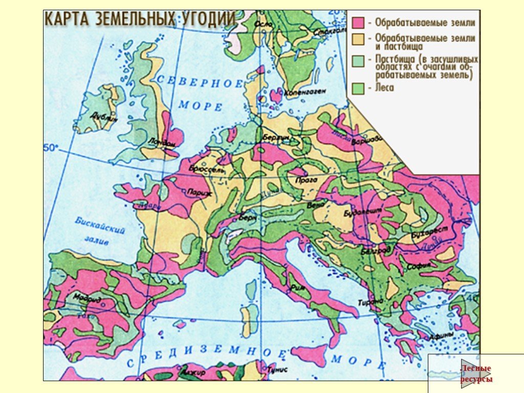 Районы зарубежной европы. Земельные ресурсы Европы карта. Карта земельных ресурсов зарубежной Европы. Сельское хозяйство зарубежной Европы карта. Лесные ресурсы Европы карта.