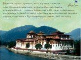 История страны туманна, мало изучена, в чем не последнюю роль сыграли многочисленные пожары и землетрясения, унесшие бесценные источники информации о прошлом Бутана. Согласно немногим сохранившимся записям, первые поселения в Бутане возникли около 1400 лет назад.