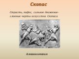 Страсть, пафос, сильное движение- главные черты искусства Скопаса. Амазономахия