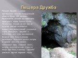 Пещера Дружба. Пещера Дружба — самая протяженная пещера Свердловской области (более 500 метров). Расположена пещера на территории природного парка Оленьи Ручьи. Полностью пещера до сих пор не изучена, так как отличается множеством разветвлений и сложных ходов. Находится "Дружба" в небольшо