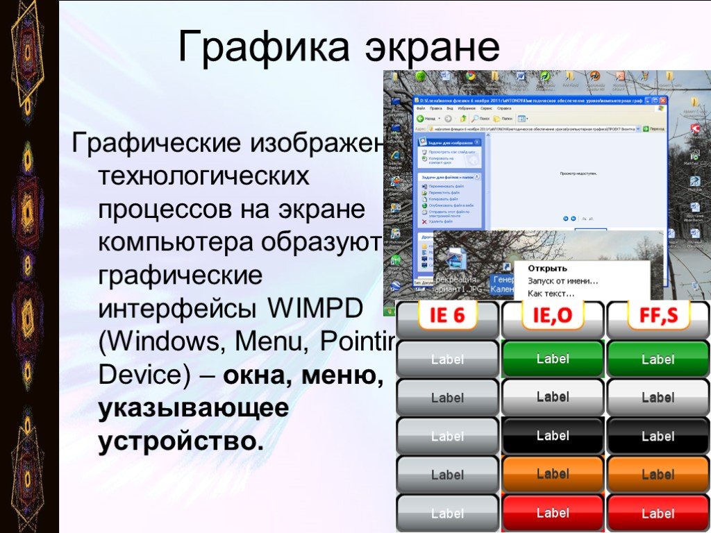 Элементом изображения на графическом экране является. Графическое меню виндовс. Обозначение меню на экране монитора компьютера. Что такое текстовые и графические информационные объекты. Текст на экране компьютера.