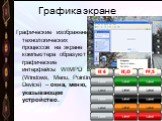 Графика экране. Графические изображения технологических процессов на экране компьютера образуют графические интерфейсы WIMPD (Windows, Menu, Pointing Device) – окна, меню, указывающее устройство.