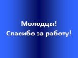 Молодцы! Спасибо за работу!