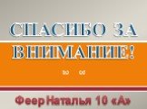 СПАСИБО ЗА ВНИМАНИЕ! Феер Наталья 10 «А»