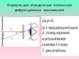 Формула для определения положения дифракционных максимумов