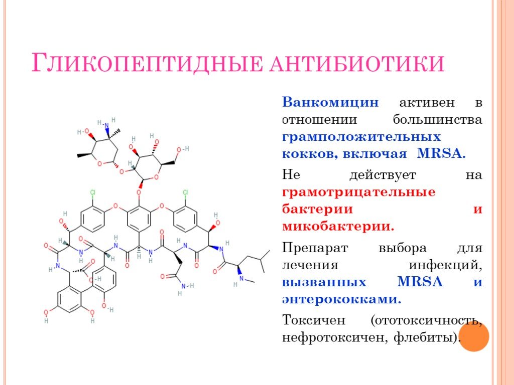 Антибиотики это. Гликопептидные антибиотики формула. Классификация антибиотиков гликопептидов. Гликопептидные антибиотики презентация. Грамположительные кокки антибиотики.