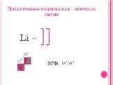 Электронно-графическая формула лития. Li 2 1 1s2 2s1 ЭГФ: