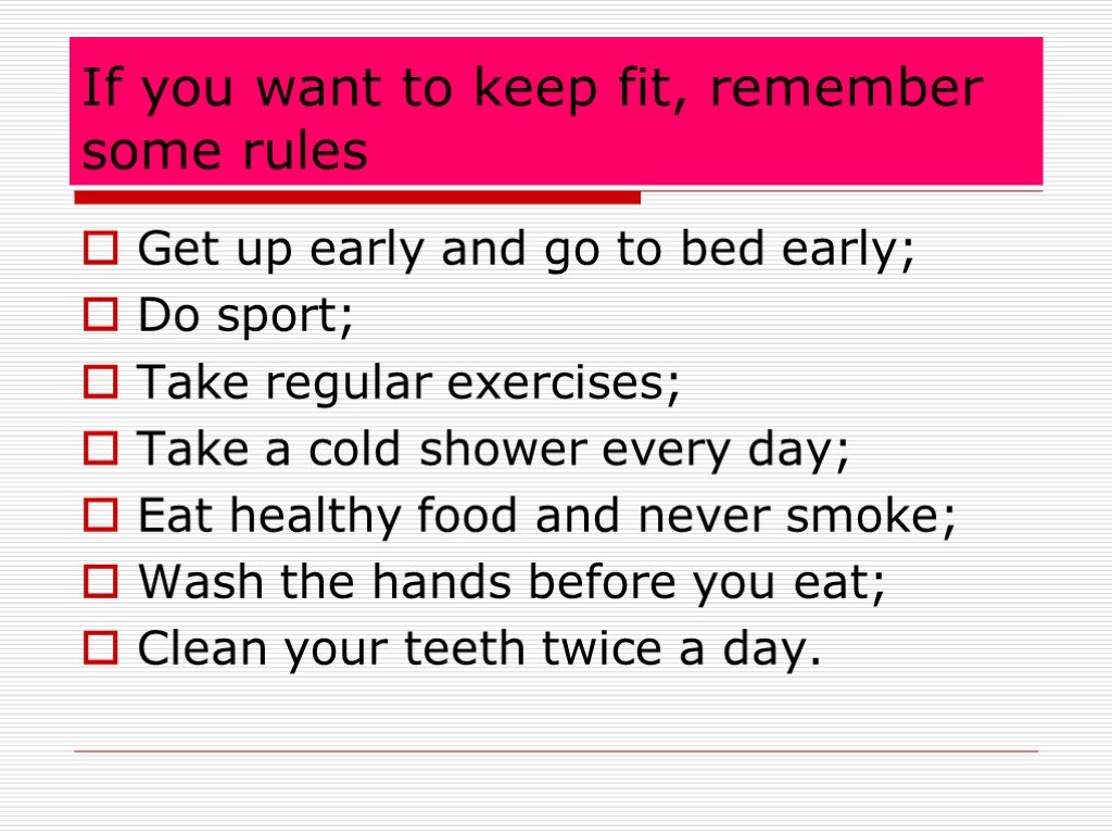 Do sports for keeping fit