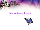 Name the animals: