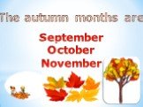 The autumn months are September October November