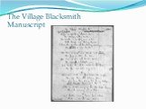 The Village Blacksmith Manuscript