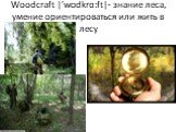 Woodcraft |’wʊdkrɑ:ft|- знание леса, умение ориентироваться или жить в лесу