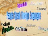 People Speak Foreign Languages Arabic English French German Italian Spanish Chinese Indian
