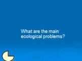 What are the main ecological problems?