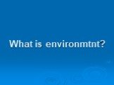 What is environmtnt?