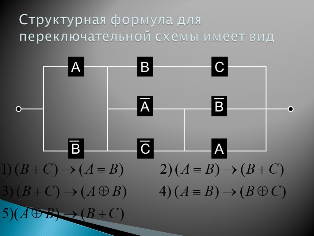 Структурная формула для логической схемы имеет вид