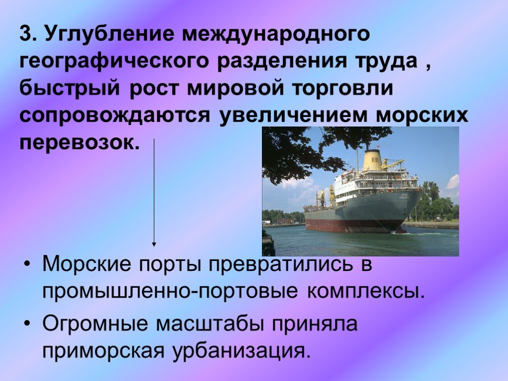 Современный географический рисунок мирового морского портового хозяйства