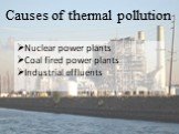 Causes of thermal pollution. Nuclear power plants Coal fired power plants Industrial effluents