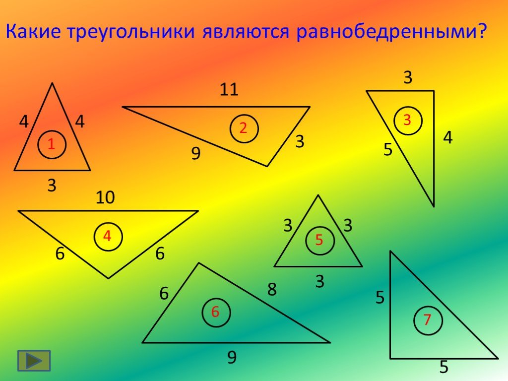 Семь треугольников. Треугольники 7 класс. Какой треугольник является равнобедренным. Треугольники презентация 7 класс. Все о треугольниках 7 класс.