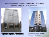 А вот маленький пример геометрии в зданиях нашего города …г.Челябинска…. Административное здание "Космос", Челябинск. Офисное здание. Челябинск