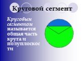 Круговой сегмент. Круговым сегментом называется общая часть круга и полуплоскости