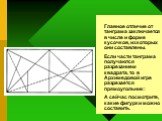 Главное отличие от танграма заключается в числе и форме кусочков, из которых они составлены. Если части танграма получаются разрезанием квадрата, то в Архимедовой игре разрезается прямоугольник: А сейчас посмотрите, какие фигурки можно составить.
